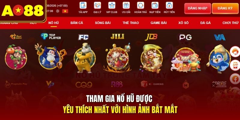 Tham gia nổ hũ được yêu thích nhất với hình ảnh bắt mắt